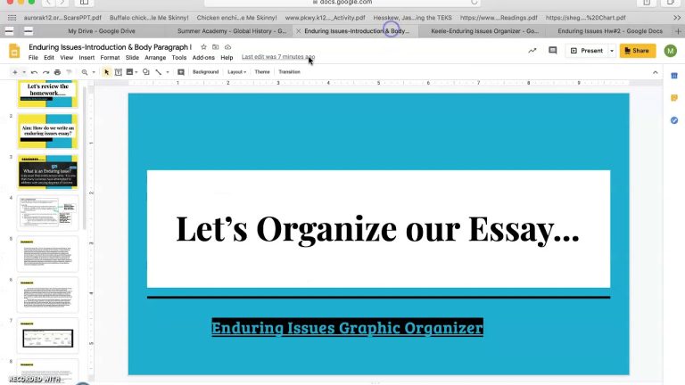 Enduring Issues Essay Outline
